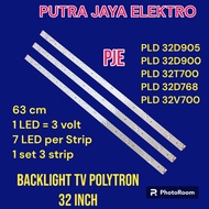 BACKLIGHT TV LED POLYTRON 32 INC PLD 32D905 32D900 32T700 32V700 32T768 LAMPU BL 7K 3V 7 KANCING 7LE