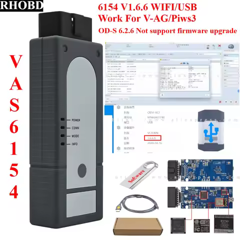 NEW 6154 V1.6.6 WIFI USB software OD-S6.2.6 Work For VAG/Piw-s3 6154A Not supporting firmware upgrad