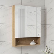 《Chinese mainland delivery, 10-20 days arrival》Bathroom Wooden Mirror Cabinet Small Space Storage Cabinet Waterproof Wall-Mounted Bathroom Mirror Cabinet Separate Solid Wood Toilet QHXF