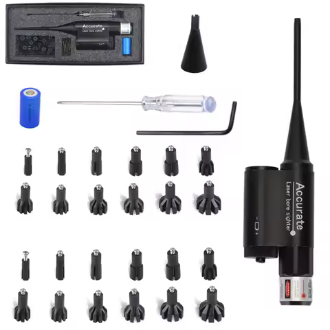 Laser Boresighter Kit .177 .22 Caliber to .78 Red Laser Collimator Glock Rifle Laser Bore Sight Batt