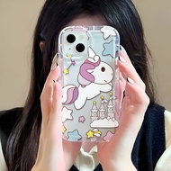 Photo frame airbag case for iphone 14promax 11 13 12 7Plus X XS Max stars unicorn cover