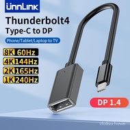 Unn 4K144Hz B C to DP Adapter Thunderbolt 4 Type-C to Displayport 1.4 Cable Converter for  Pro S.amsung