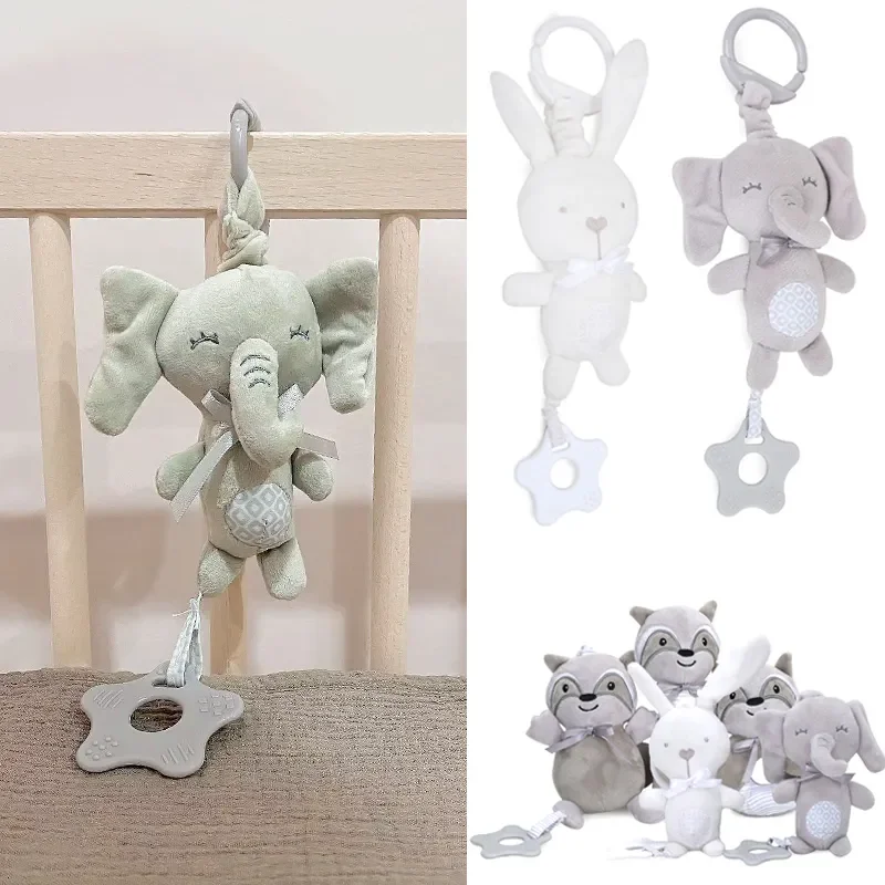 Infant Toddler Rattles Toys for Baby Stroller Crib Soft Bear Bunny Style Pram Hanging Toys Plush Appease Doll Bed Accessories