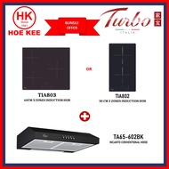 (BUNDLE) TURBO INDUCTION HOB + TURBO TA65-602BK INCANTO CONVENTIONAL HOOD