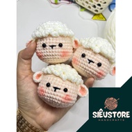 Sheep head wool keychain