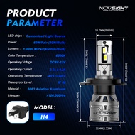 🔥NEW🔥NOVSIGHT H4 H11 9006 9005 ไฟหน้า LED สำหรับรถยนต์60W 13000LM ไฟตัดหมอก โคมไฟ 6500K สีขาว