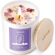 AOOVOO Women's Lavender Scented Candle – Aromatherapy Candle,Contains Crystal,10 Ounce(about 283.5 G