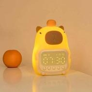 Cute Rechargable Kids Night Light Touch Snooze Always-on Display Desktop Table 12/24H Alarm Music LE