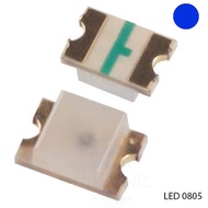[70 Pieces]- Blue LED 0805 Transparent SMD Stickers