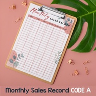 (READY STOCK) 60 PCS A5 Monthly Sales Record Sheet