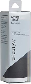 Cricut Smart Permanent Vinyl (5.5in x 48in, Shimmer Black) for Joy machine - matless cutting for sha