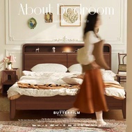 Double Real Bed Hyundai 351.8m Simple Wooden Bed Pure Durable Main Bedroom 1.5m1 All Nordic Large So