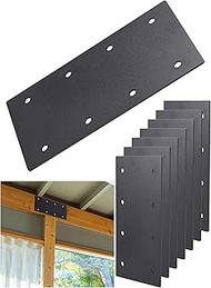 Black Flat-Straight Mending Bracket Plate - Thickness 2.9mm, 9¼"L x 4½"W Steel Joint Flat Mending Re