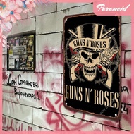 [paranoid.sg] Vintage Metal Plate Guns N Roses Rectangular Iron Painting Wall Art 30x40cm