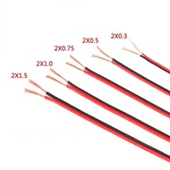 Per Meter 14AWG 16AWG 17AWG 18AWG 20AWG 22AWG LED Wire Red Black 2Pin Insulated Extend Cord Car Audi