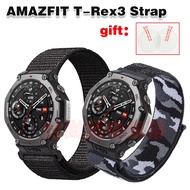 For Amazfit T-Rex 3 Strap Nylon Breathable Soft Band Tempered Glass