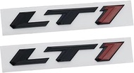 Pair Set LT1 Emblem 3D Side Door Badges Sticker Nameplate Replacement for Camaro (Black Red)