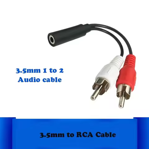 3.5mm Jack RCA Stereo Audio Cable Converter Male to 2 RCA Female Adapter