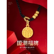 Emas loket 916 Fu Character /916 gold  Fu Women Simple Pendant
