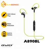 Awei A890BL Bluetooth Sport Wireless Ear-Hook Earphone Waterproof Headset with Microphone