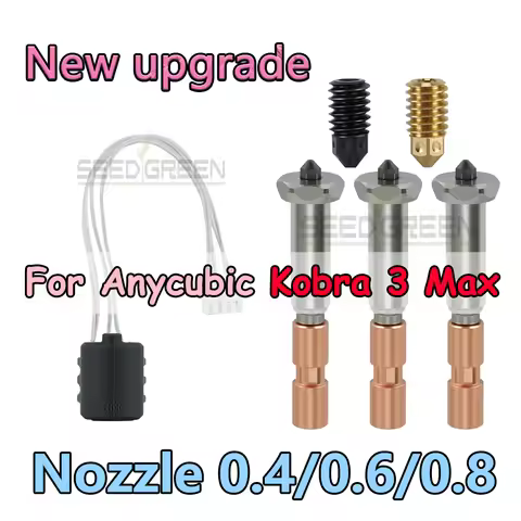 Nozzle Replaceable For Anycubic Kobra 3 Max Nozzle Hotend Kobra 3 Max Combo Nozzle Throat 0.4mm 0.6m