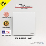 reTouch Ultra Rimless 1 Gang 2 Way 16A Wall Switch SIRIM Approved [WHITE]