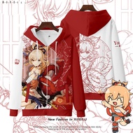 Y2K Genshin Impact Yoimiya 3D Printing Men/Women Autumn Fashion Game Hoodies Sweatshirt Long Sleeves Pollover Anime Tops