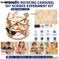 MOLIH Wooden Carousel Model,  Horse Figure Rotating Carousel Model,  Hands-On Assembly Physics Demon