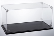 Acrylic Display Case 3mm Thickness Inner 15 x 8 x 7 Inches, Solid Wooden Base Dustproof Clear Displa