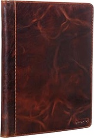 Malcolm' Leather Writing Case A4 Vintage Document Folder for Business Work Meeting Conference Folder