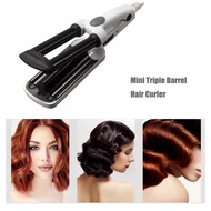 【Big savings】 Mini Triple Hair Curler Professional Curling Ceramic Hair Waver Electric Curling Salon Wave Roller Hair Styling
