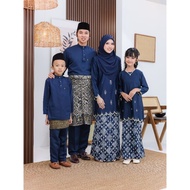 Set Family Kurung Aliya NAVY BLUE Baju Kurung Moden Ibu Anak Set Sedondon Baju Raya 2025