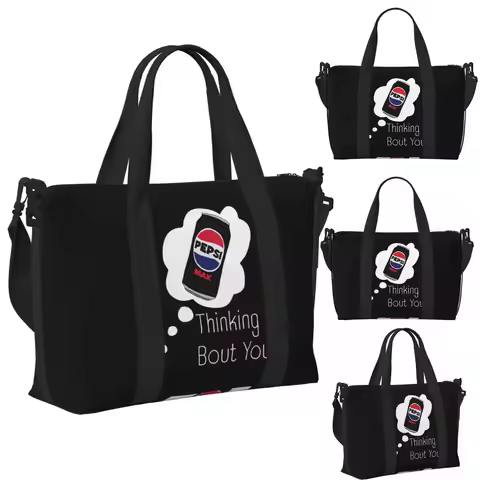 Thinking Bout You P-Pepsi-S Max Beach Travel Bag Large Capacity Tote Bags for Gym Yoga Women Shoppin