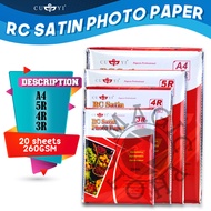 MP00 CUYI RC Satin Photo Paper 260gsm A4 | 5R | 4R | 3R Size