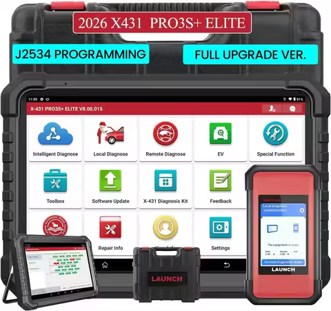 LAUNCH X431 PRO3S Elite, 2026 All-in-One Bidirectional Scan Tool with J2534 Protocols, HD Trucks Sca