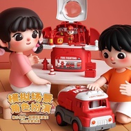 [Fun Toys] Deformation Simulation Fire Police Engineering Children's Inertial Toys