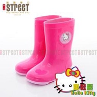 【街頭巷口 Street】Hello Kitty 凱蒂貓 台灣製 日系清新小icon 中大童長筒雨鞋 713442P桃色