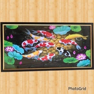 Koi fish wall decoration 9 plus frame 100x50cm