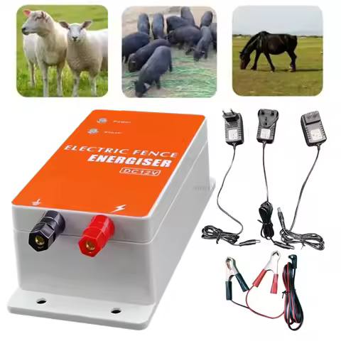 0.5-1.5 Joules Electric Fence Energizer For Animals Farm Poultry Low Impedance Solar Power Charger F