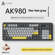 AJAZZ AK980 Wireless and Wired Mechanical Keyboards with Screen, RGB Customizable Keyboard for Gamin