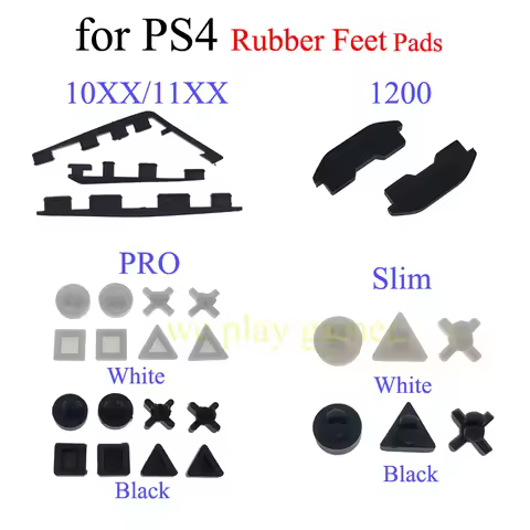 1-50SET Black White Non Slip Silicon Feet Pads Bottom Cover For Sony PS4 10XX/11XX Slim & PRO Rubber