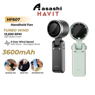 HAVIT HF607 Handheld Fan 3600mAh | Foldable Design | Digital Display | 13500RPM 5-Speed Wind Speed