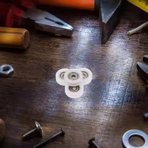 4Pcs Nylon U Groove Pulley White Bearing Rollers for Wear Resistant Smooth Sliding Door Window Drawe