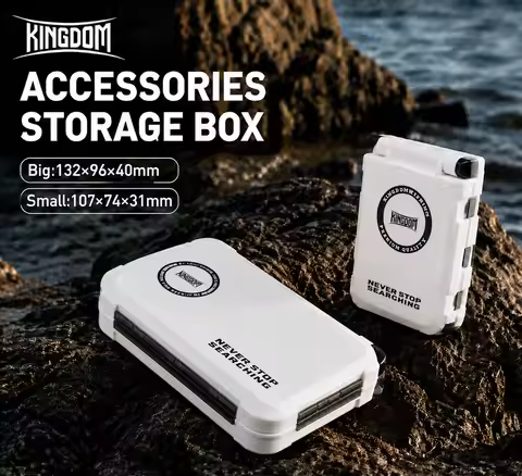 KINGDOM Fishing Tackle Box Mini Storage Case Fishing Spoon Hook Bait Storage Box Flying Fishing Tack