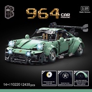 K BOX 10220 Porsche 964 1:10 Building Blocks Sports Car Bricks Racing Green Vehicle Educational Toys