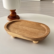 Simple Wooden Oval Tray Aromatherapy Ornament Key Storage Tray Creative Dessert Tray Homestay Entran