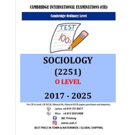 O Level SOCIOLOGY (2251) 2017-June/Nov 2025 (Paper 1,2)