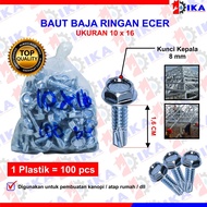 Baut baja ringan l baut Skrup Baja Ringan 10x16 Harga Termurah- 100pcs / Mild Steel Bolts roofing