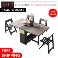 Fashion Folding Dining Table Furniture yemek masasi Multifunctional Rectangle Foldable Dining Table Folding Chairs