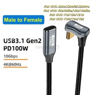 100W  U Shape USB C PD Fast Charging Cable 180 Degree Angled Type-C USB 3.2 10Gbps 4K@60Hz Display C